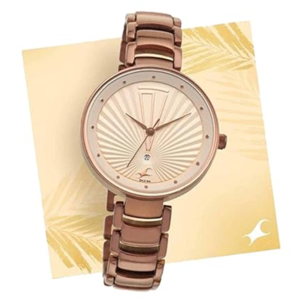 Fastrack Ruffles Analog Beige Dial Women's Watch